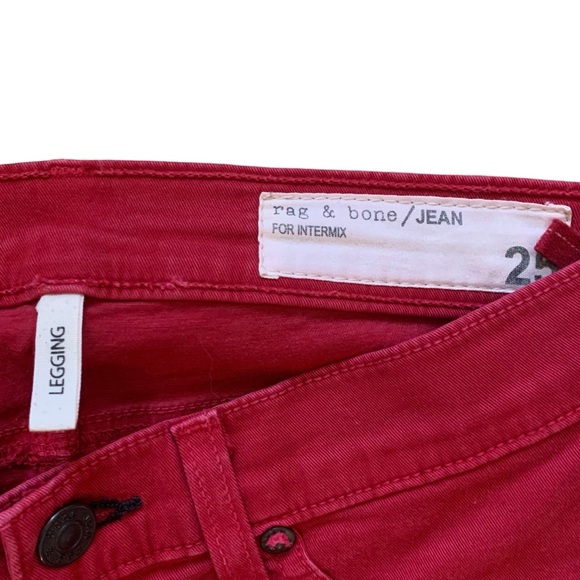 Rag & Bone red skinny low rise legging colour PFD - Picture 5 of 6